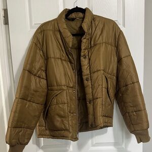 Men's Tan Puffer Jacket
